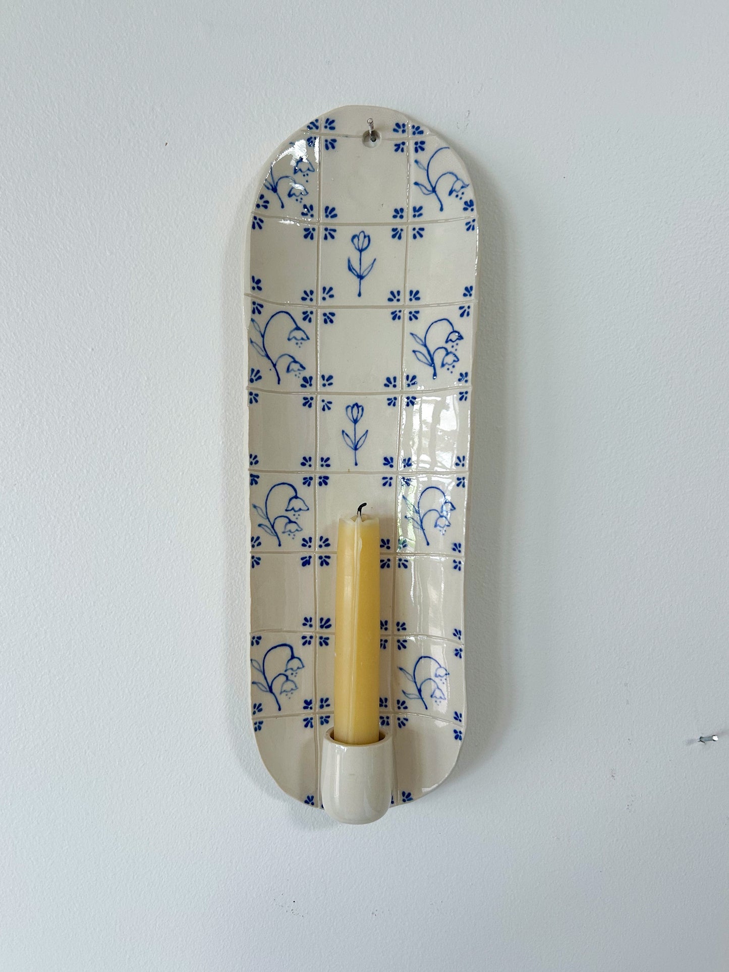 Delft Candle Sconce