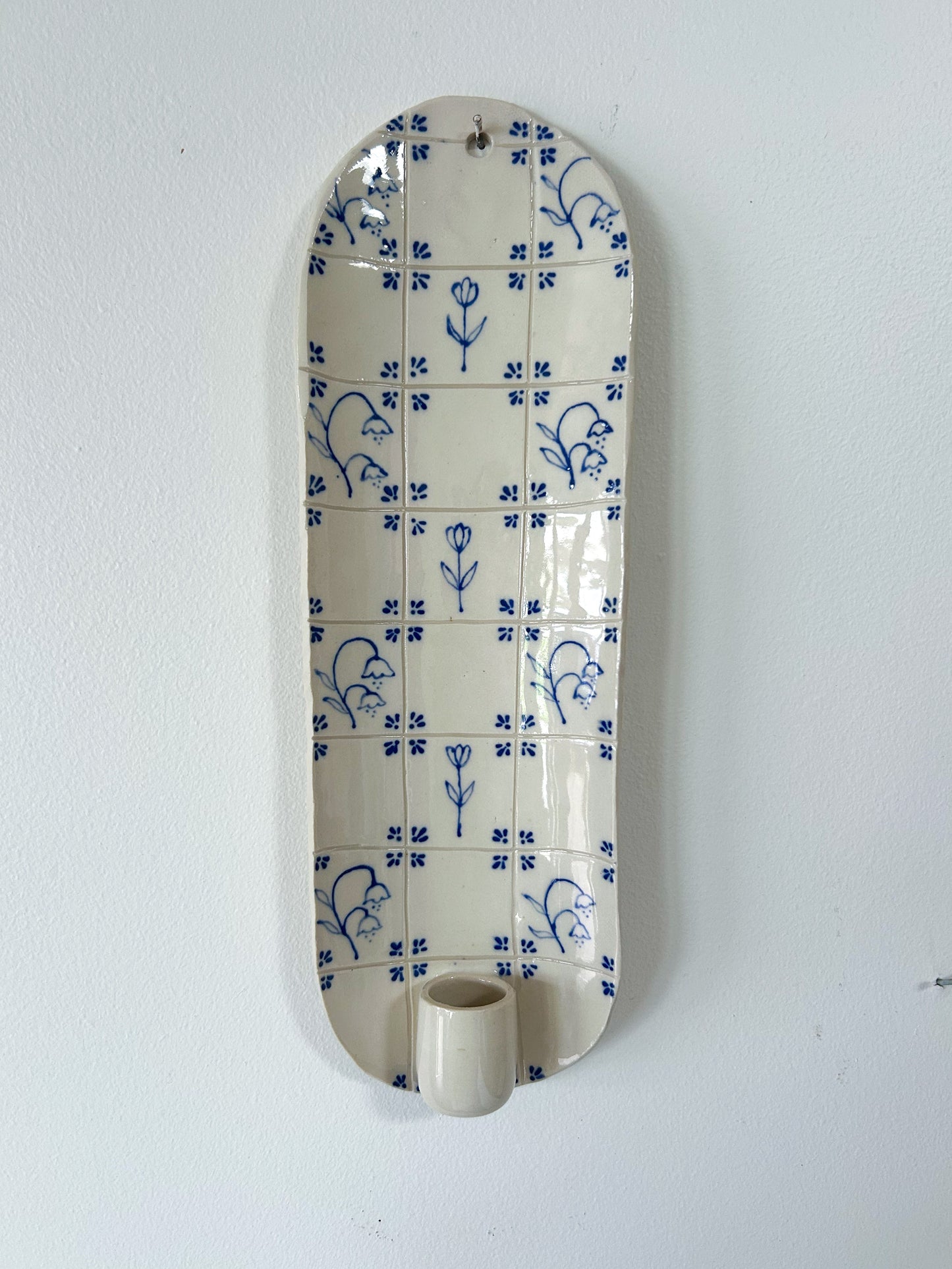 Delft Candle Sconce
