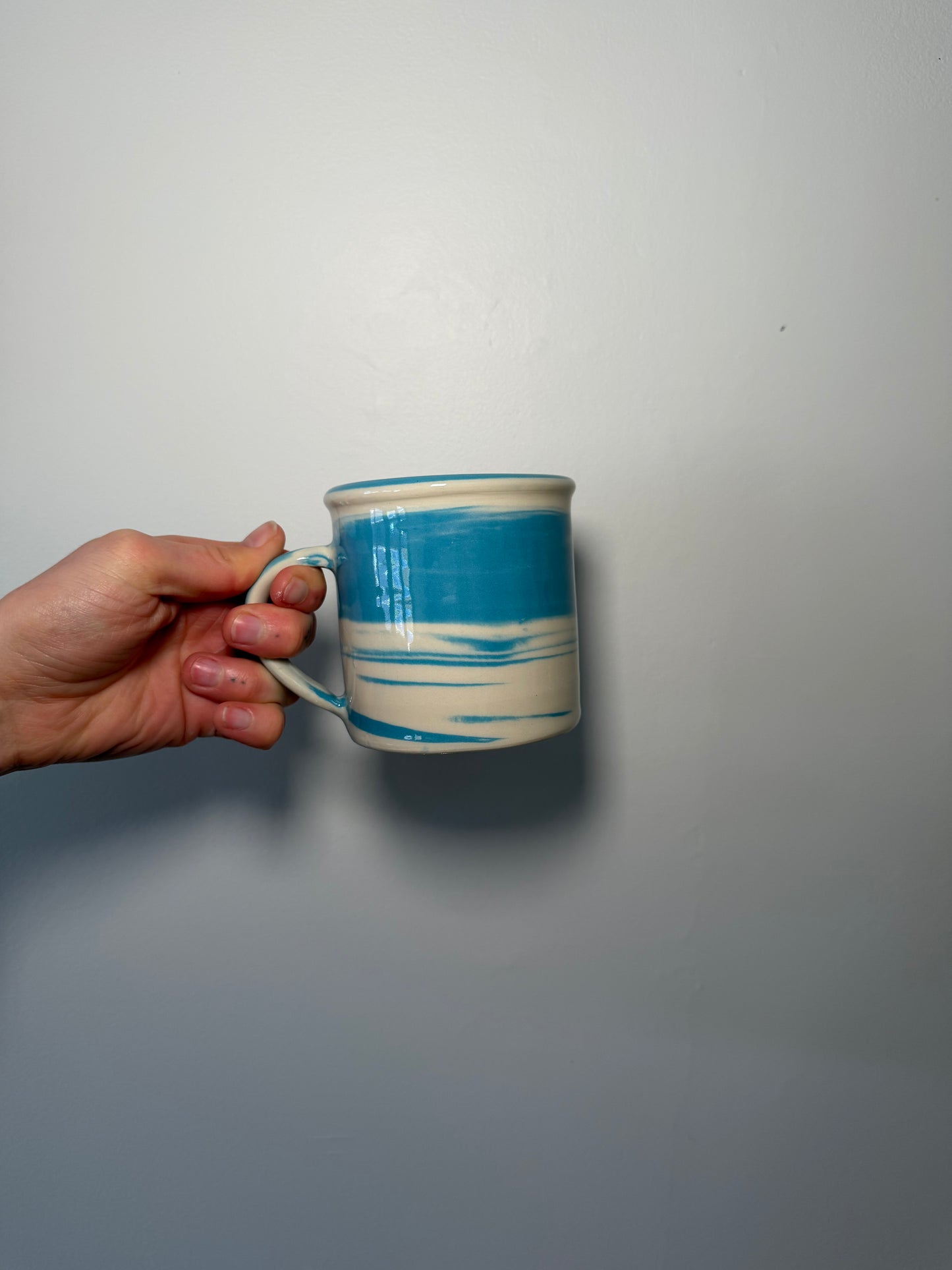 Blue and Cream Marble Mug