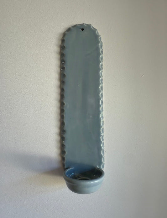 Carved Baby Blue Sconce