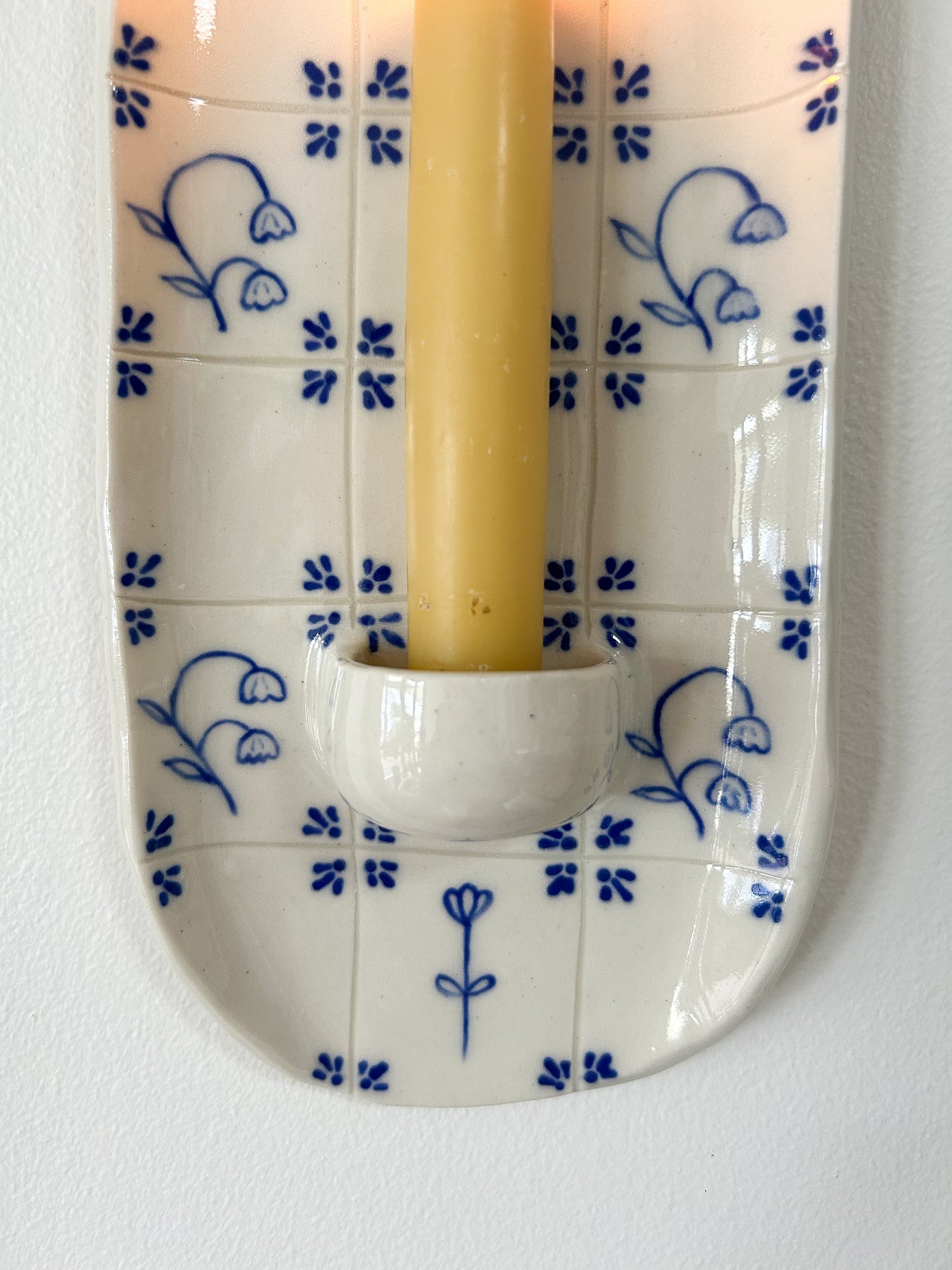Delft Candle Sconce