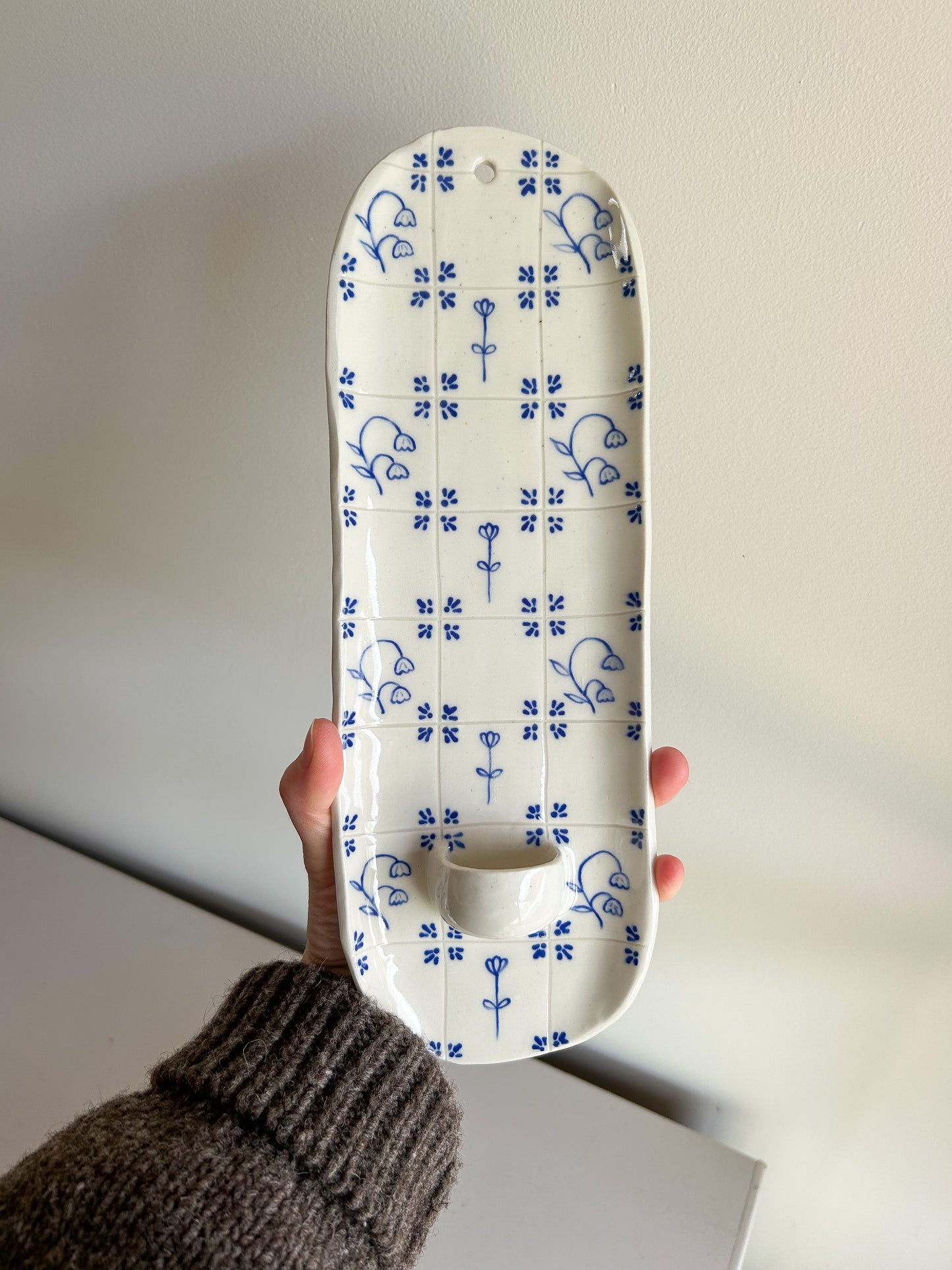 Delft Candle Sconce