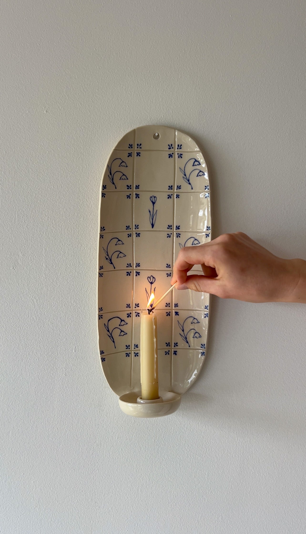 Delft Candle Sconce