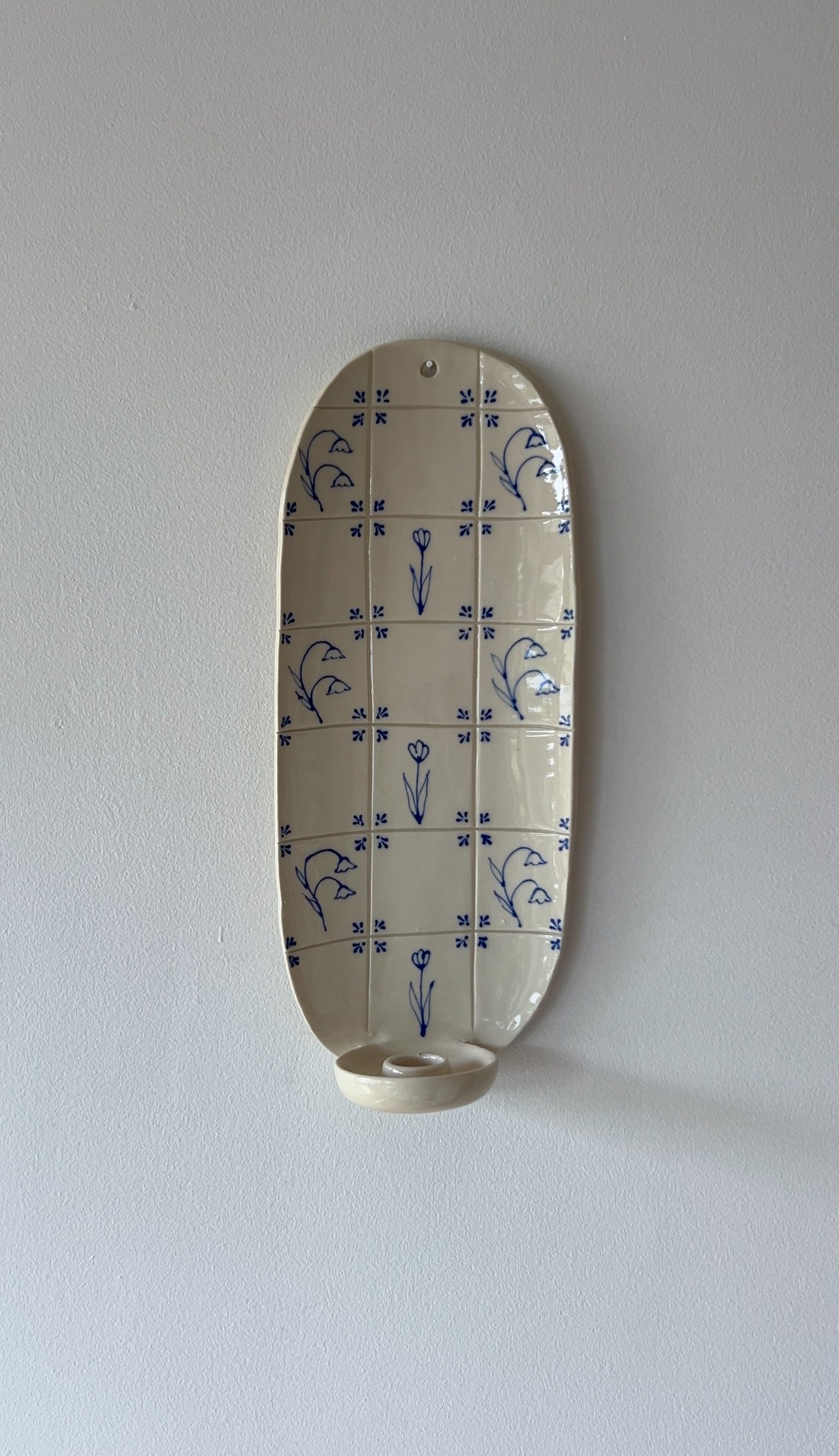 Delft Candle Sconce