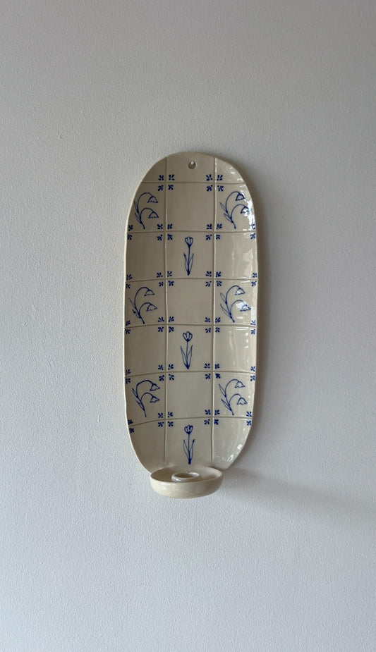 Delft Candle Sconce