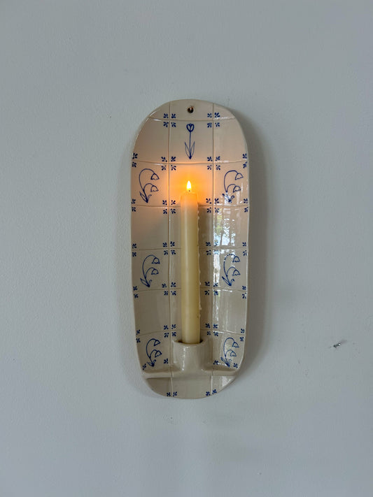 Delft Candle Sconce