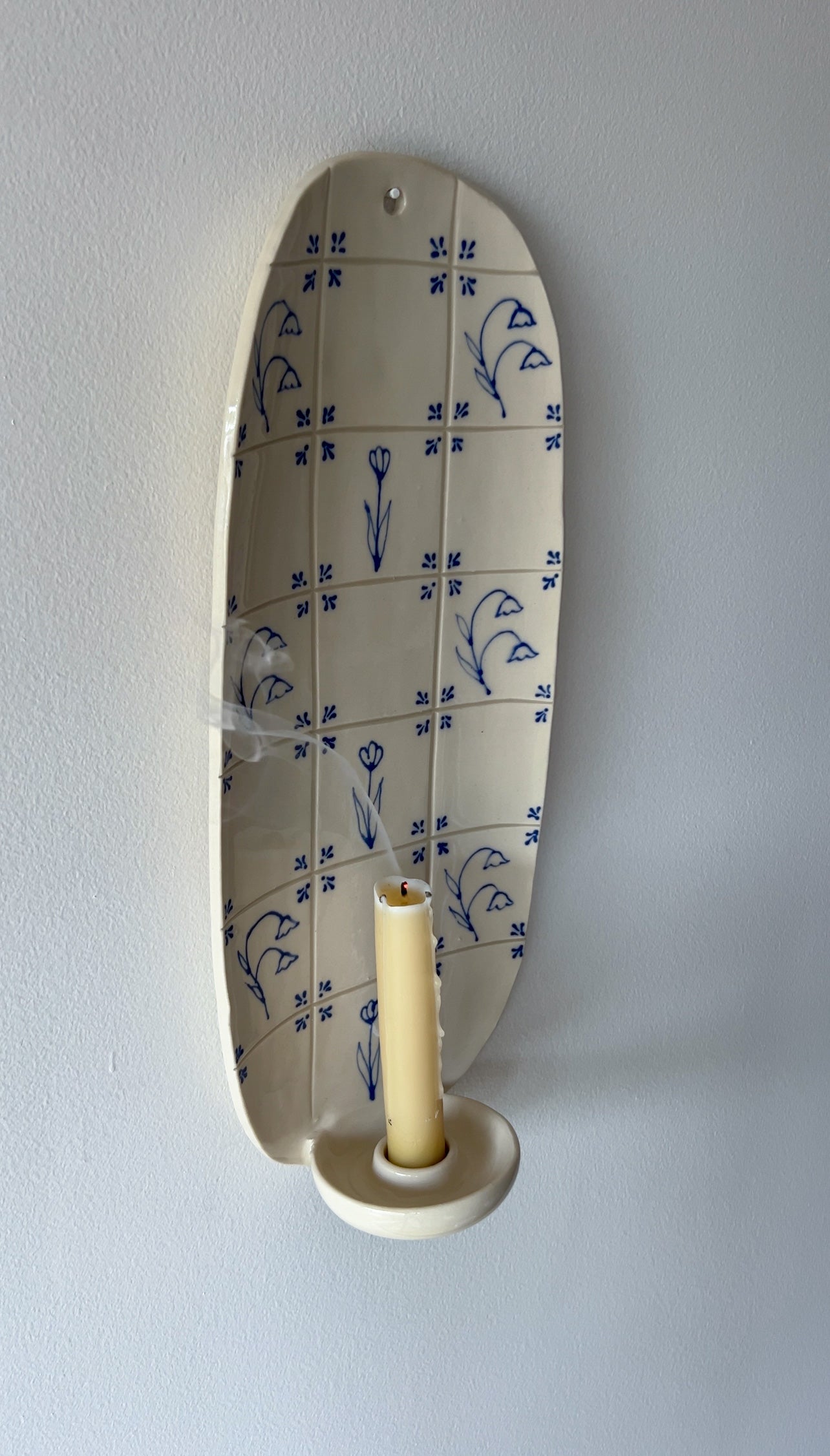 Delft Candle Sconce