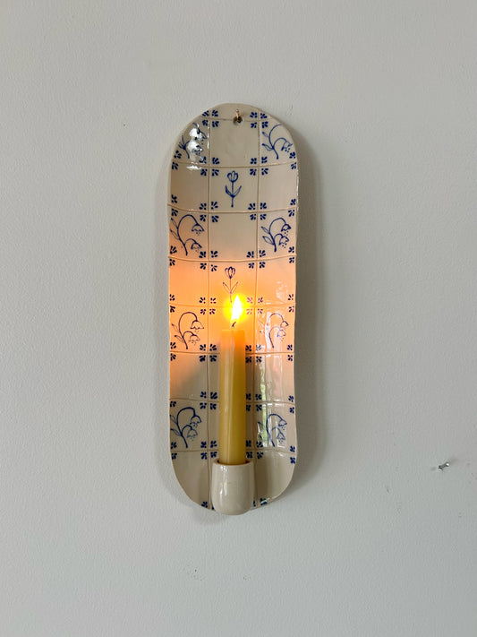 Delft Candle Sconce