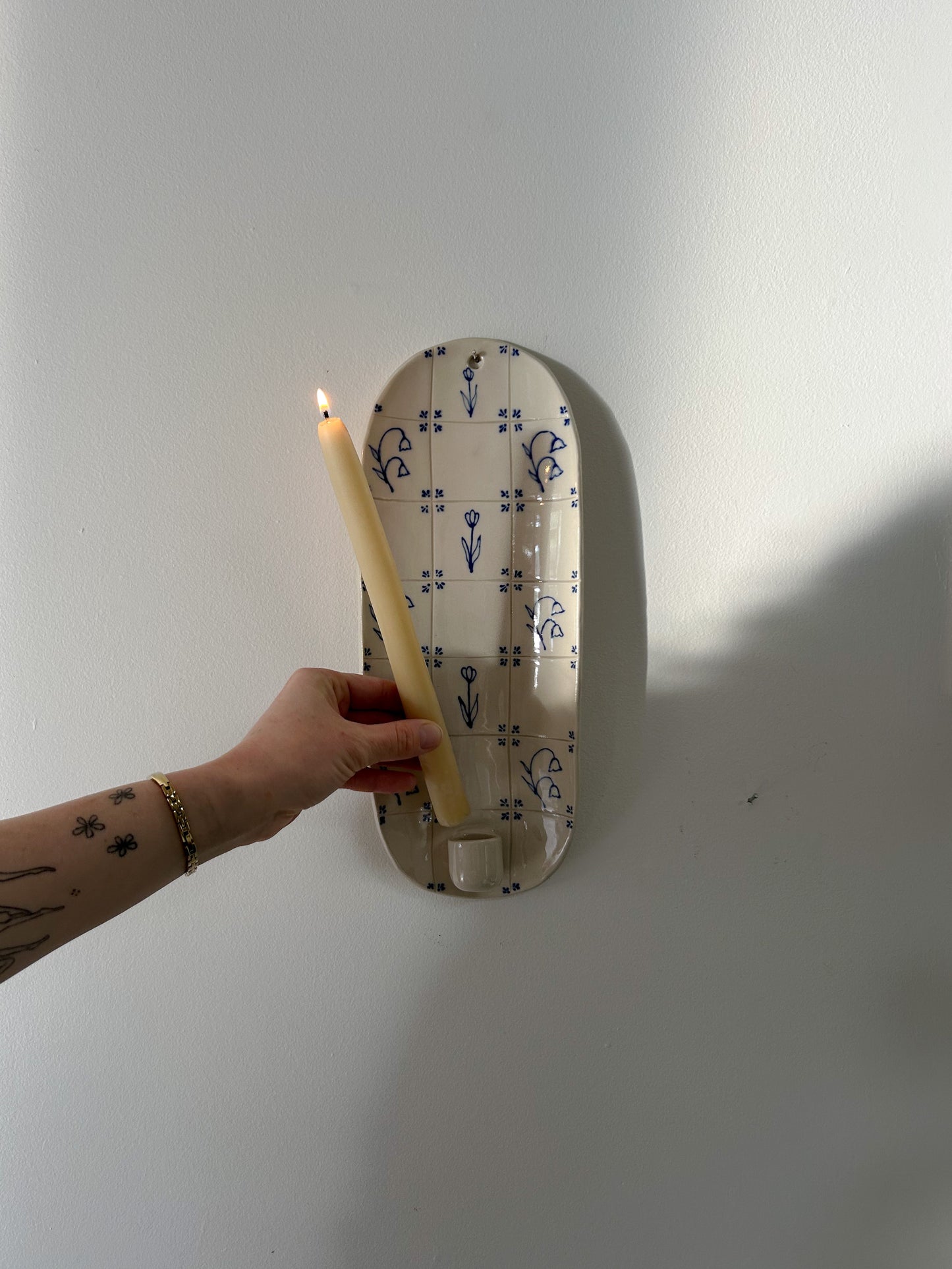 Delft Candle Sconce