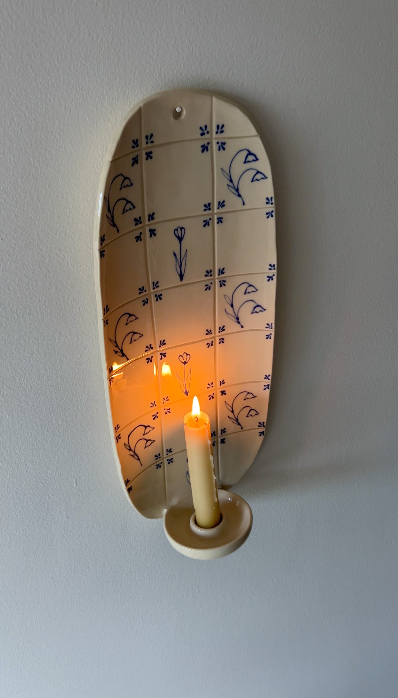 Delft Candle Sconce