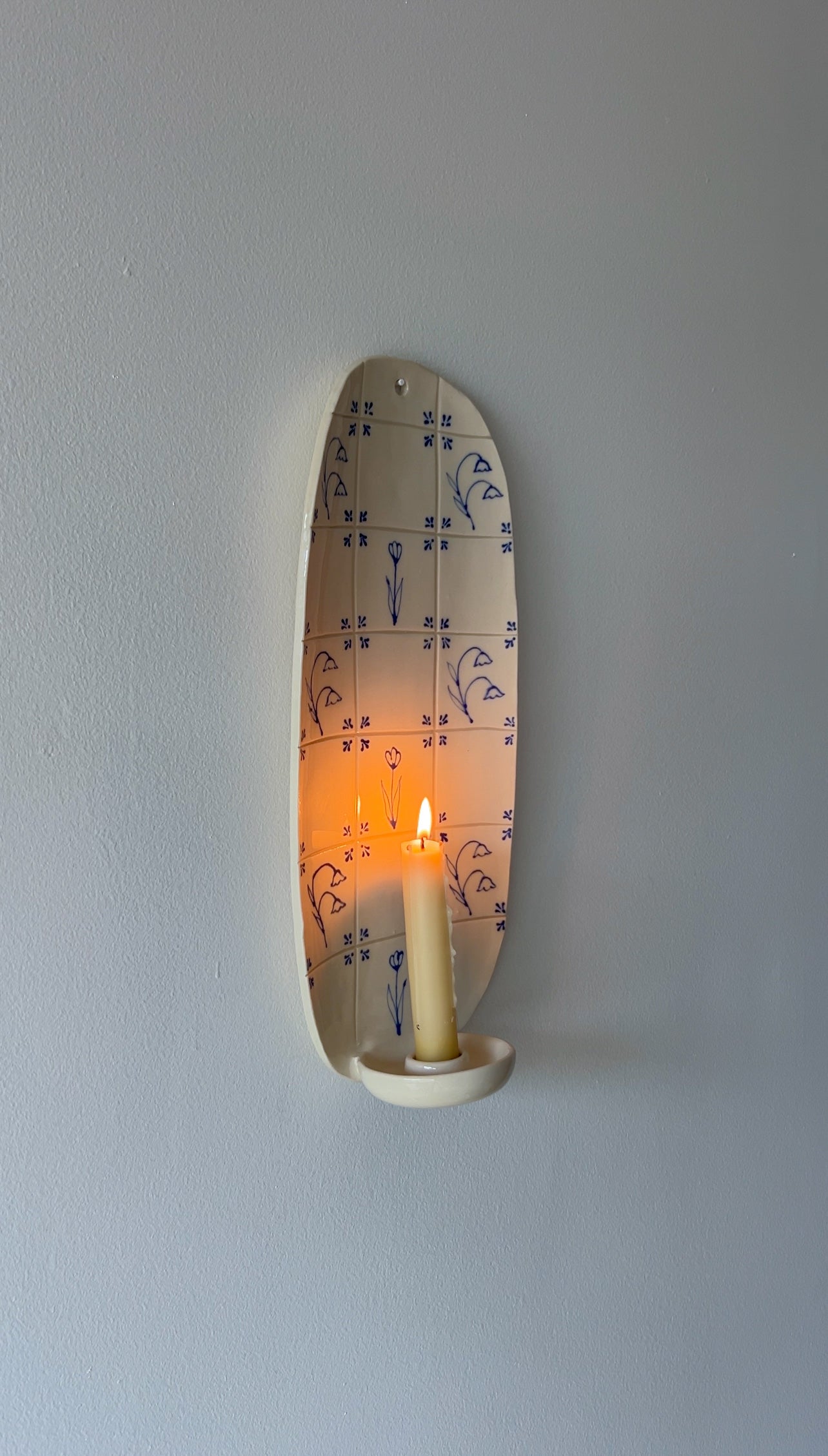 Delft Candle Sconce