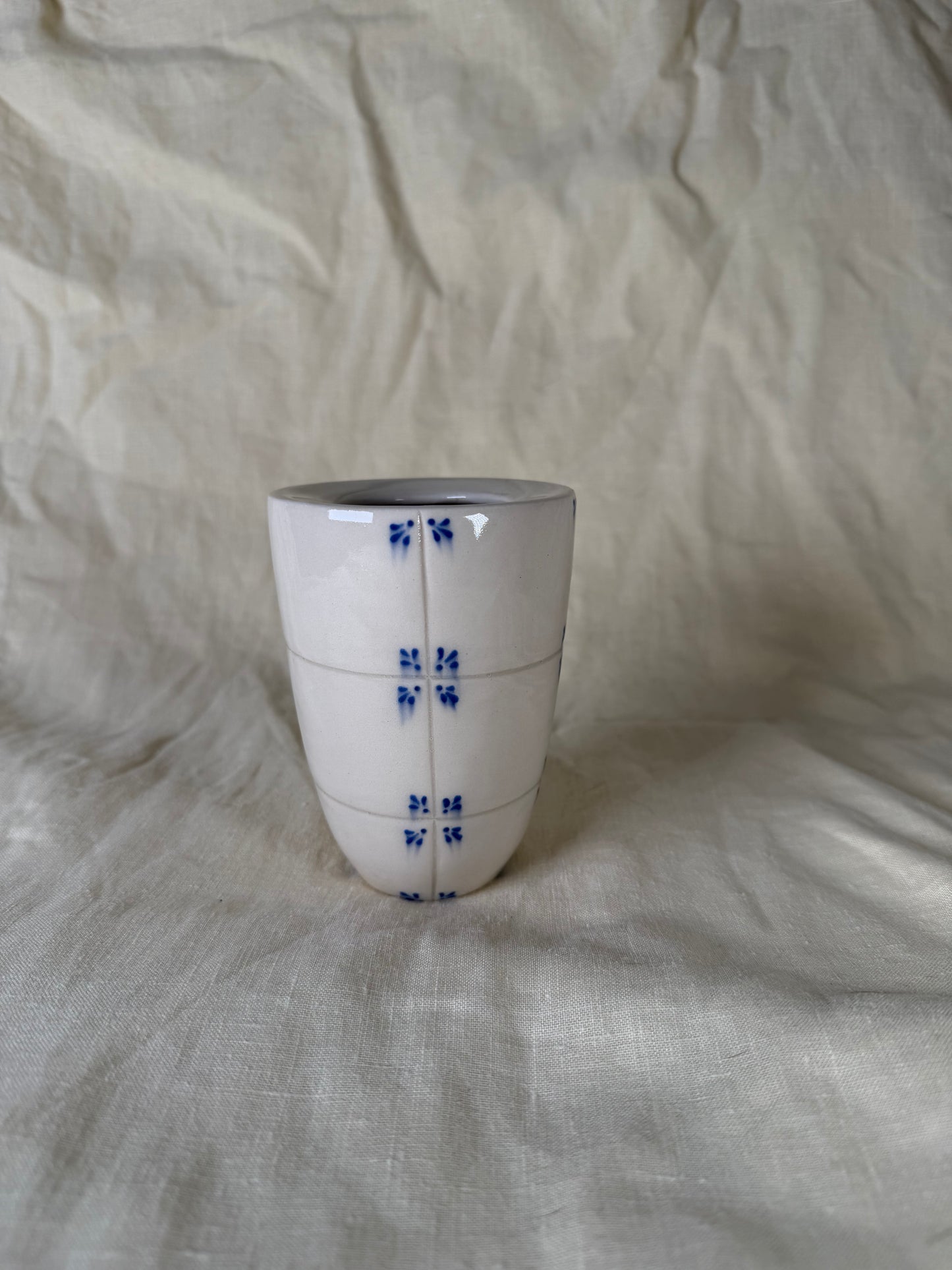 SECOND -  Chunky Tile 'Delft' On the Go Cup Turned Rim