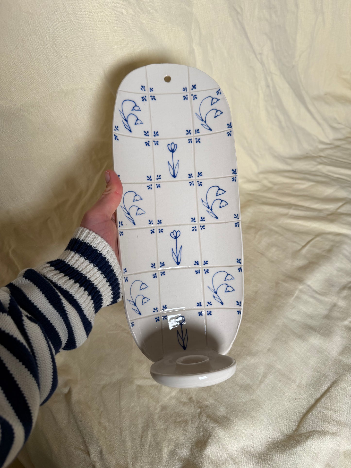 SECOND - Delft Candle Sconce (slimmer candle cradle)