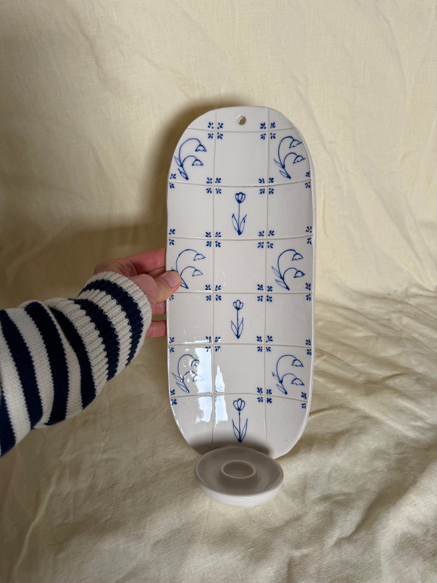 SECOND - Delft Candle Sconce (slimmer candle cradle)
