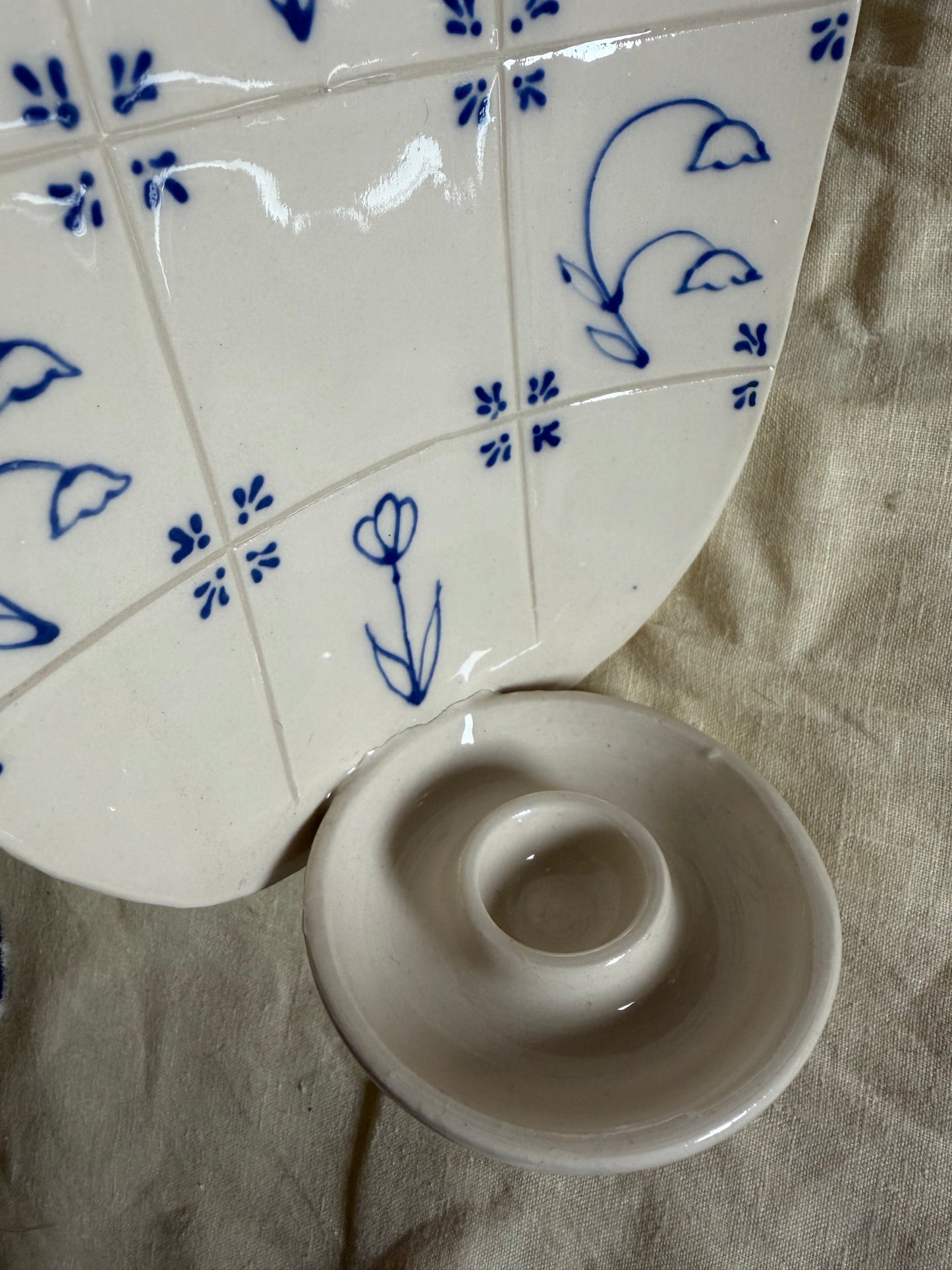 SECOND - Delft Candle Sconce (slimmer candle cradle)