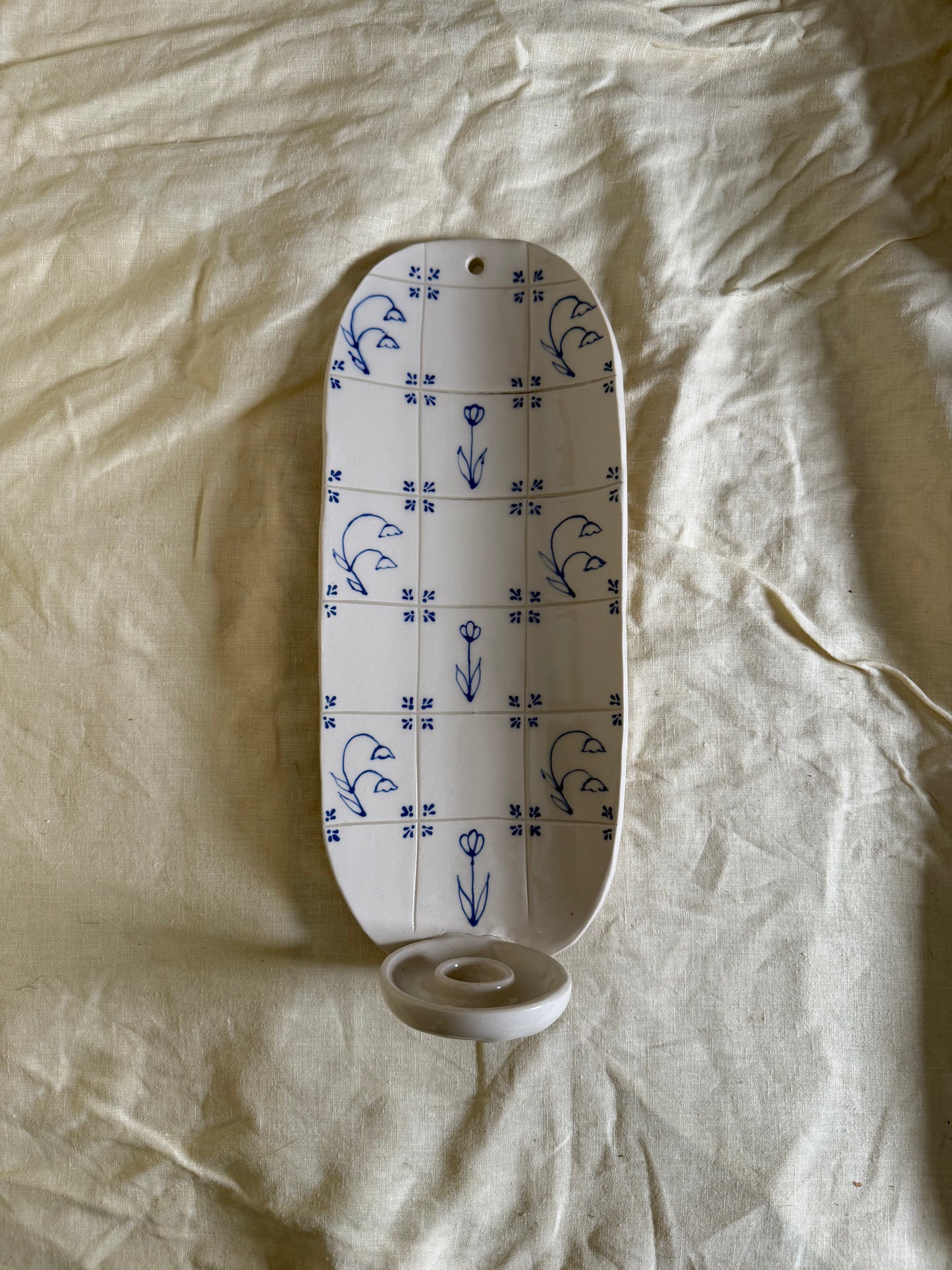 SECOND - Delft Candle Sconce (slimmer candle cradle)