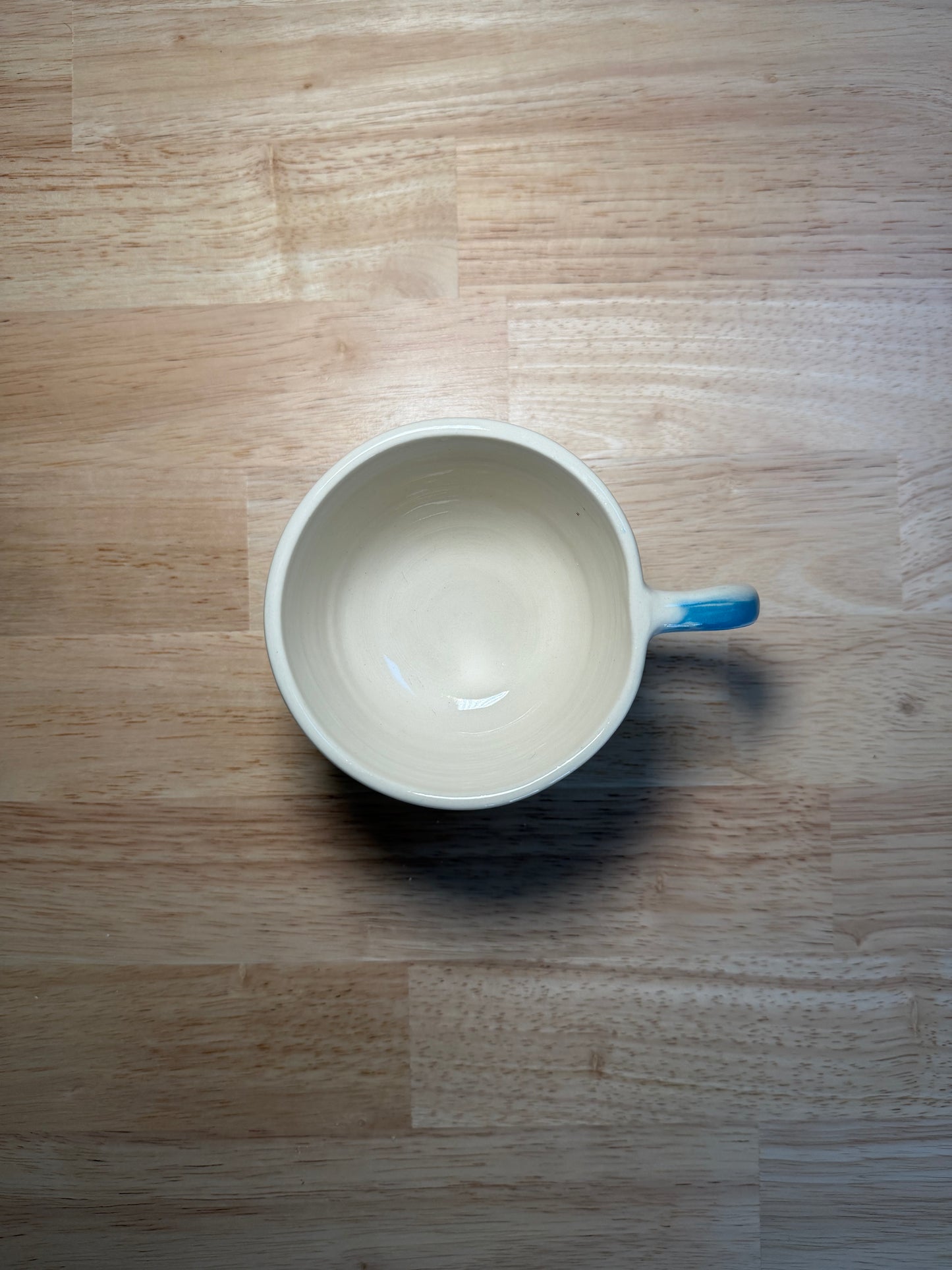 Blue and Cream Dot Teacup