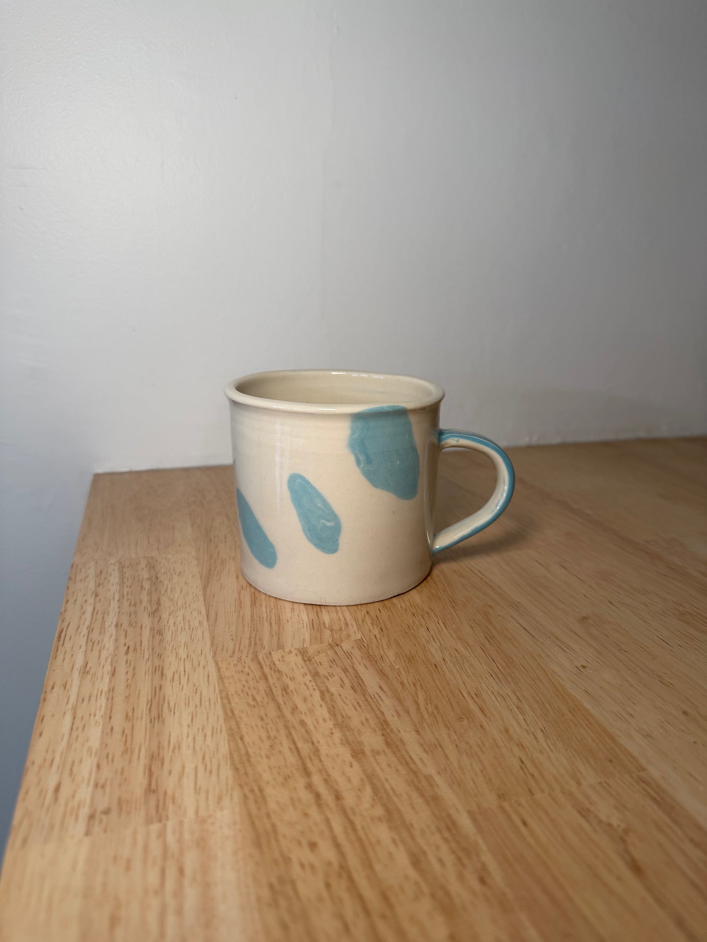 Blue and Cream Dot Mug