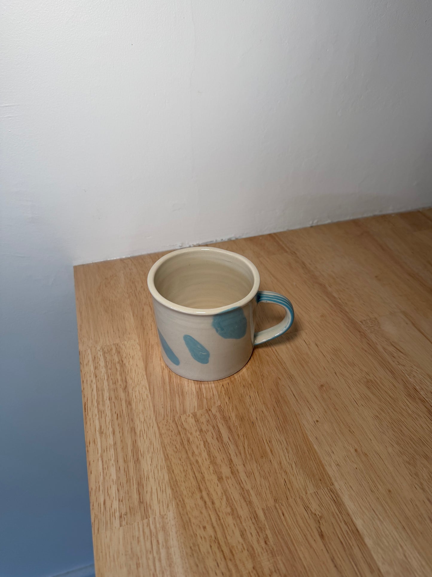 Blue and Cream Dot Mug