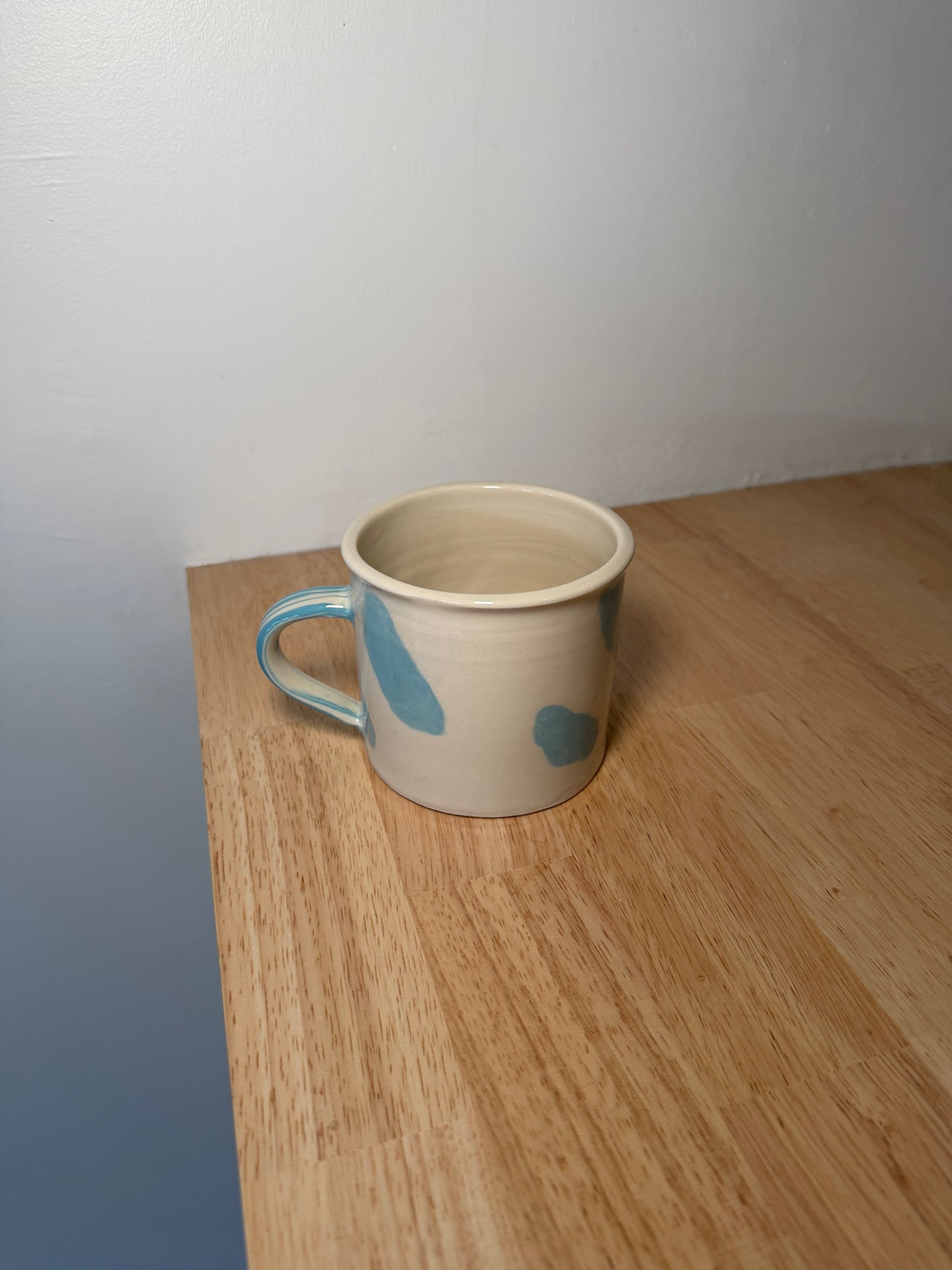 Blue and Cream Dot Mug