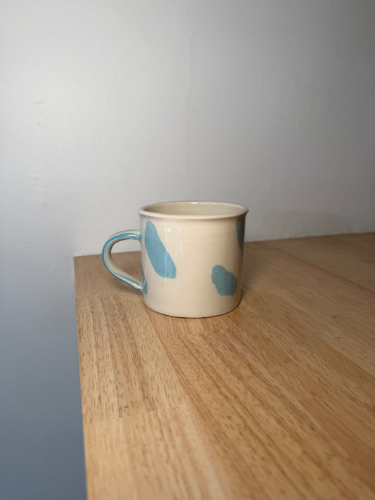 Blue and Cream Dot Mug