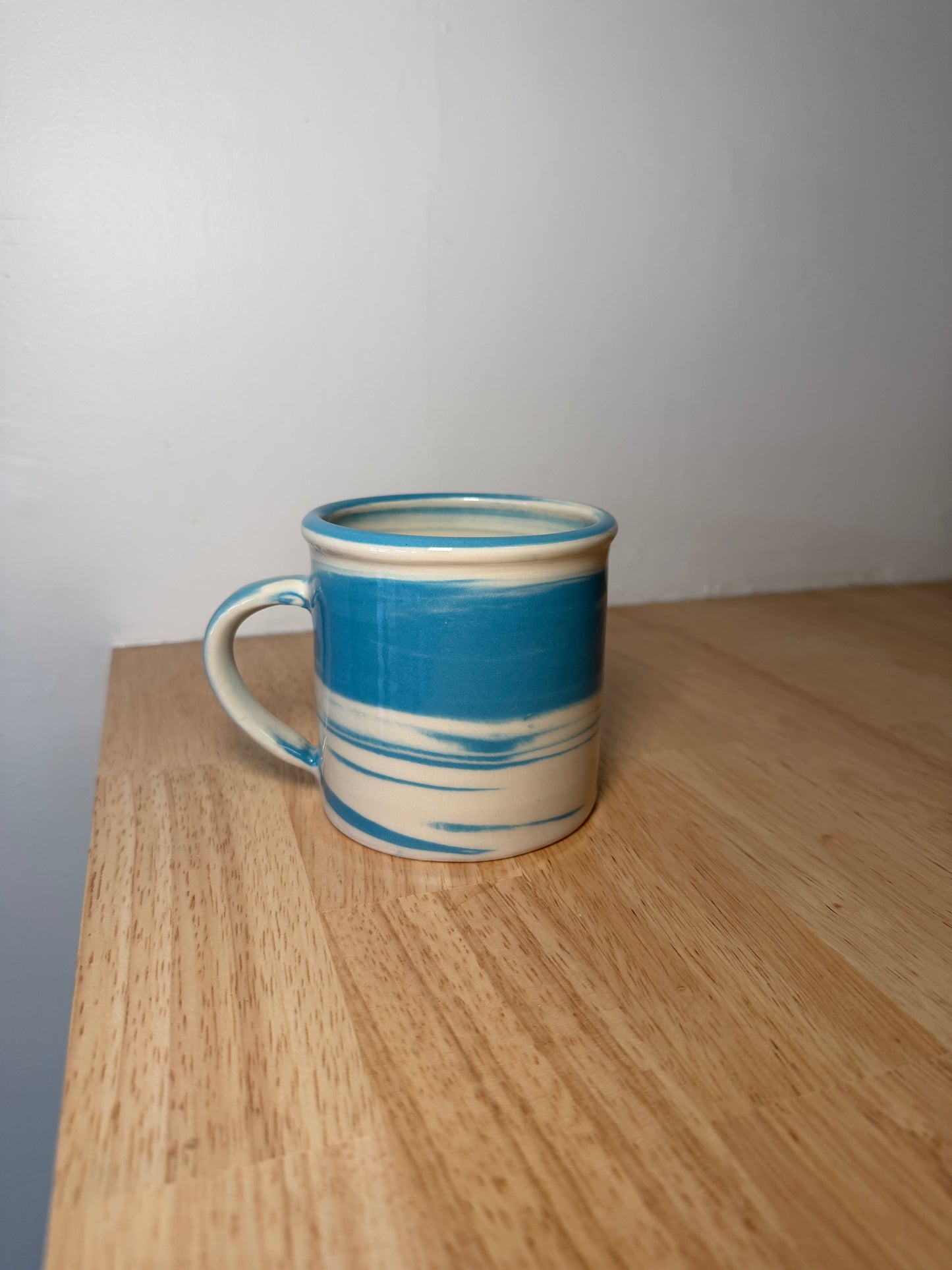 Blue and Cream Marble Mug