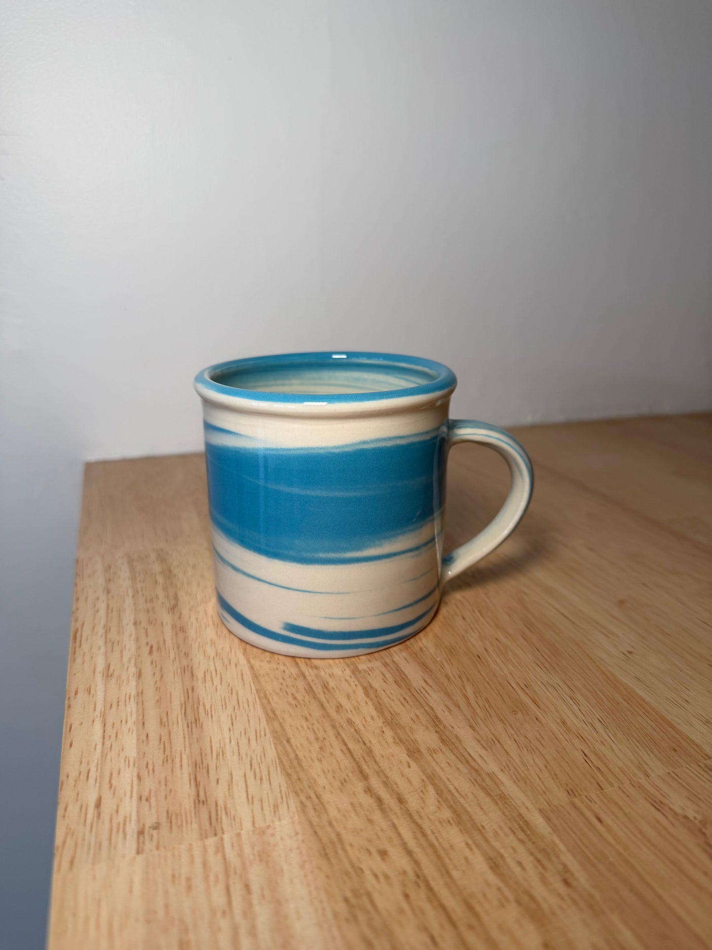 Blue and Cream Marble Mug