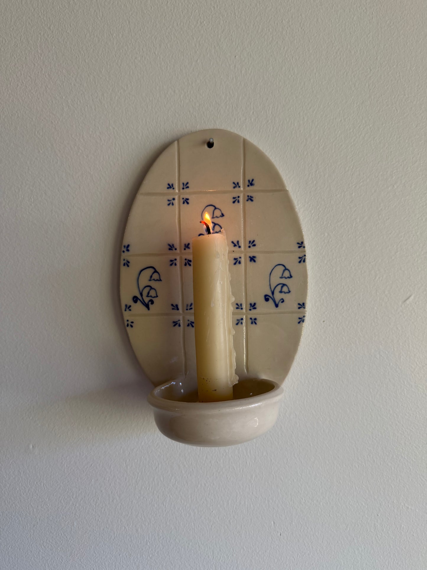 Mini Delft Candle Oval Sconce