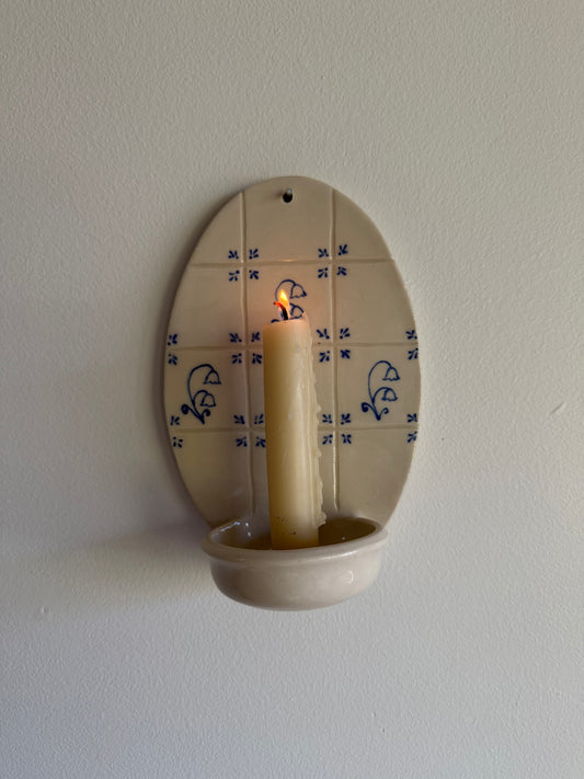 Mini Delft Candle Oval Sconce