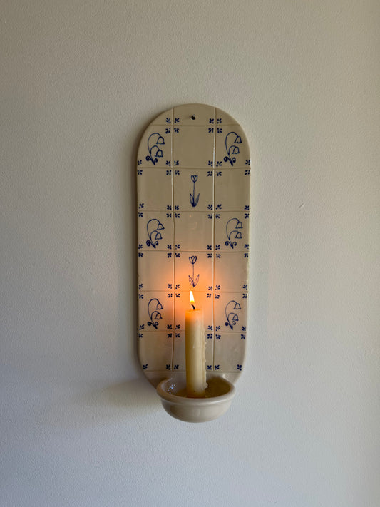 Delft Candle Sconce