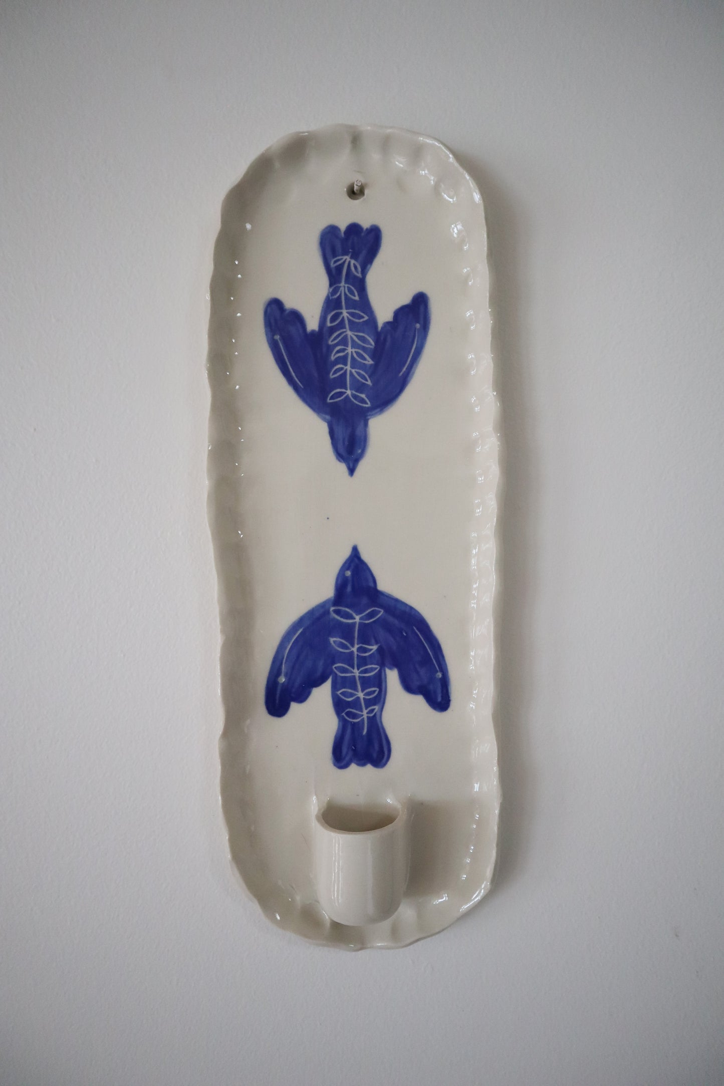 Blue Bird Candle Sconce