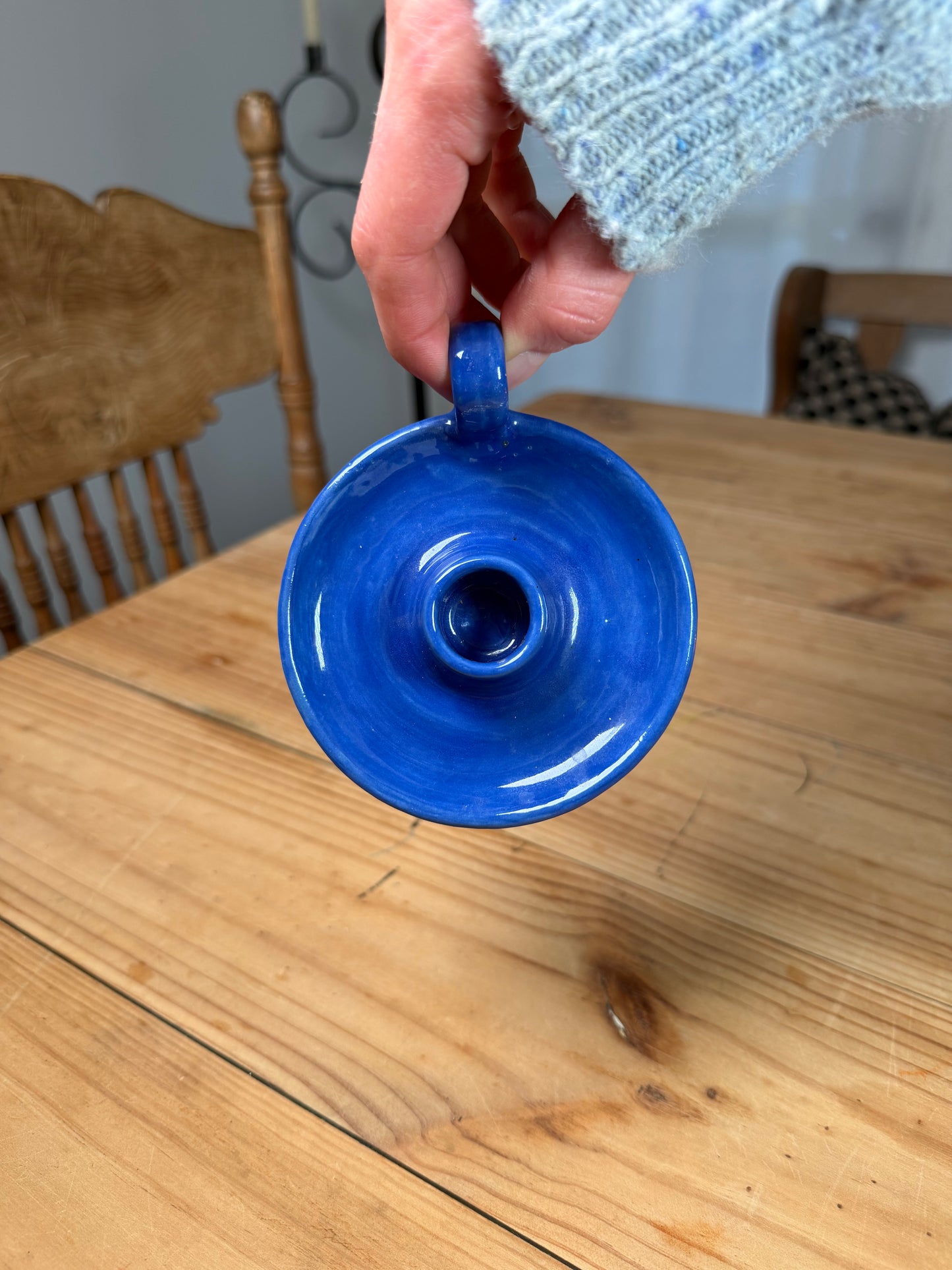 Dark Blue Candle Holder