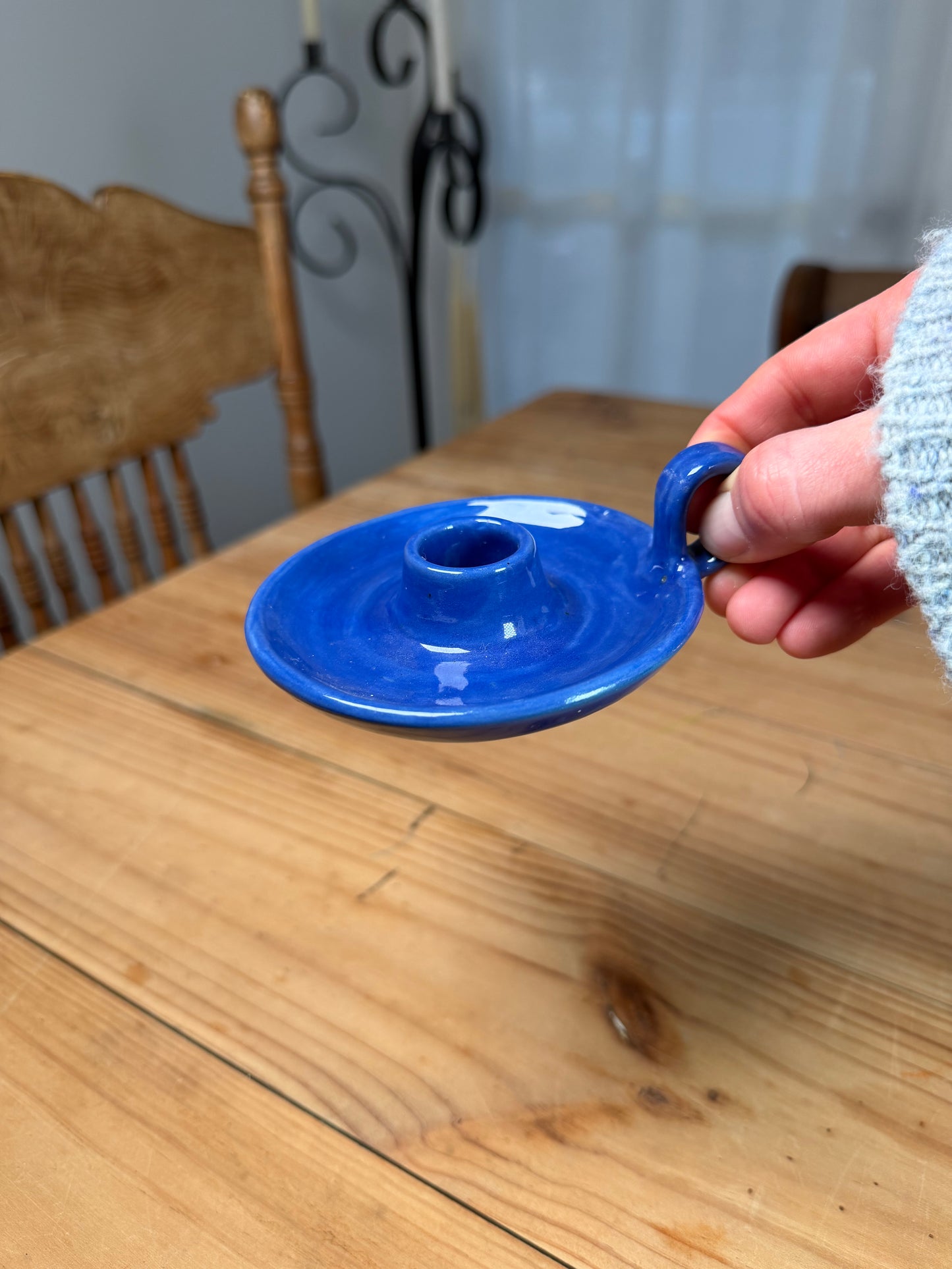 Dark Blue Candle Holder