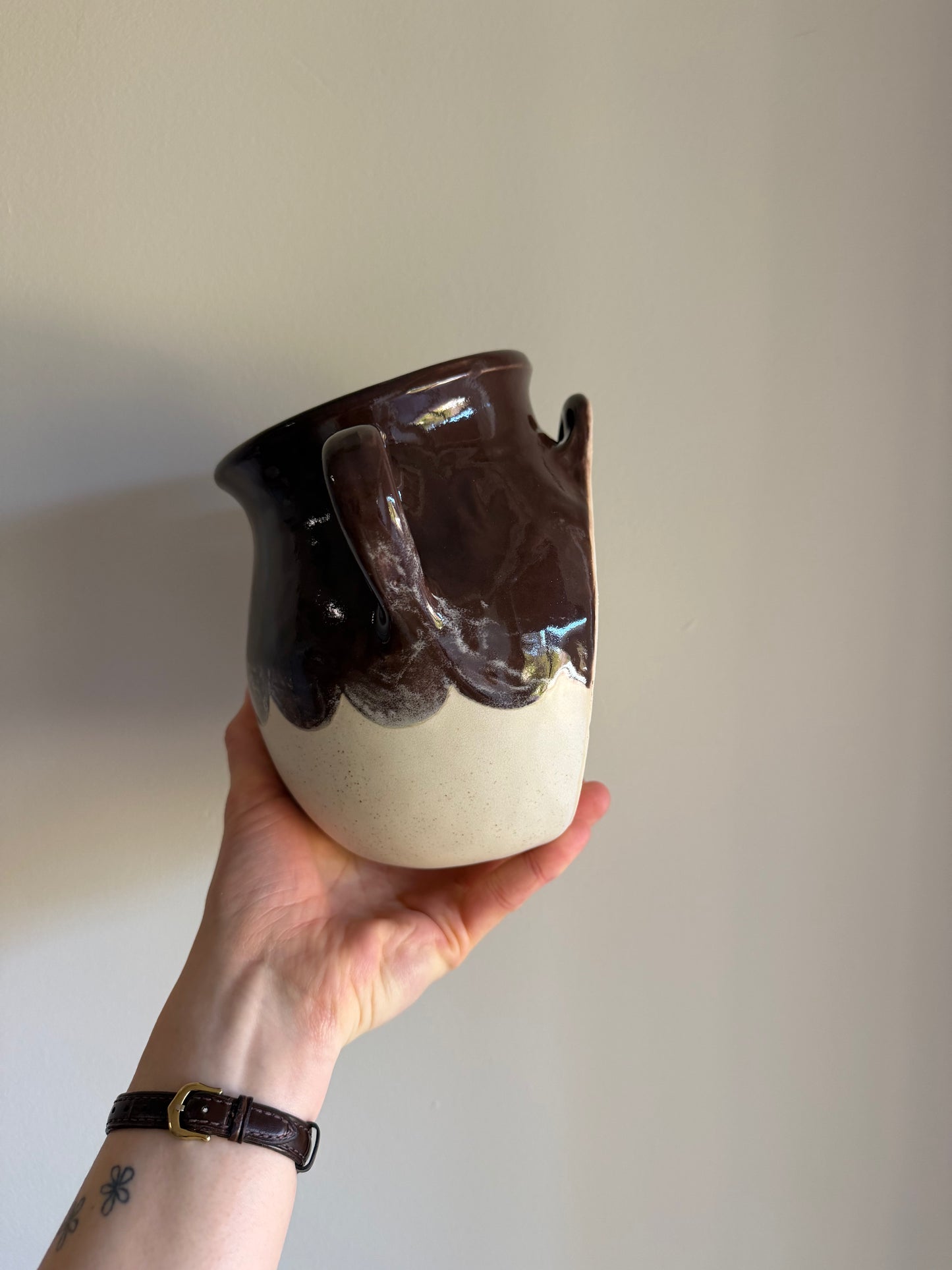 Vase no. 1 Brown and Cream - Wall Hanging