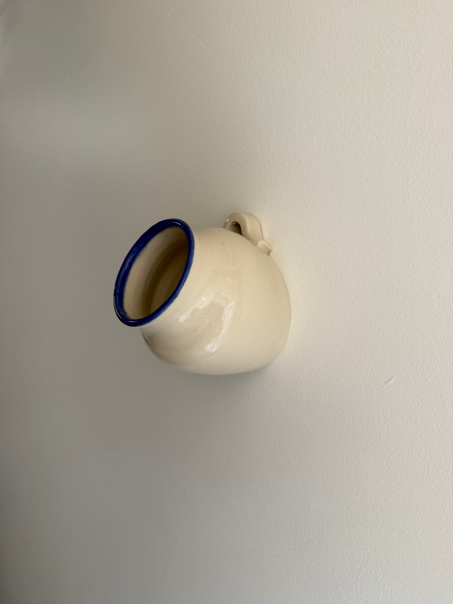 Vase no. 4 Blue and Cream- Wall Hanging