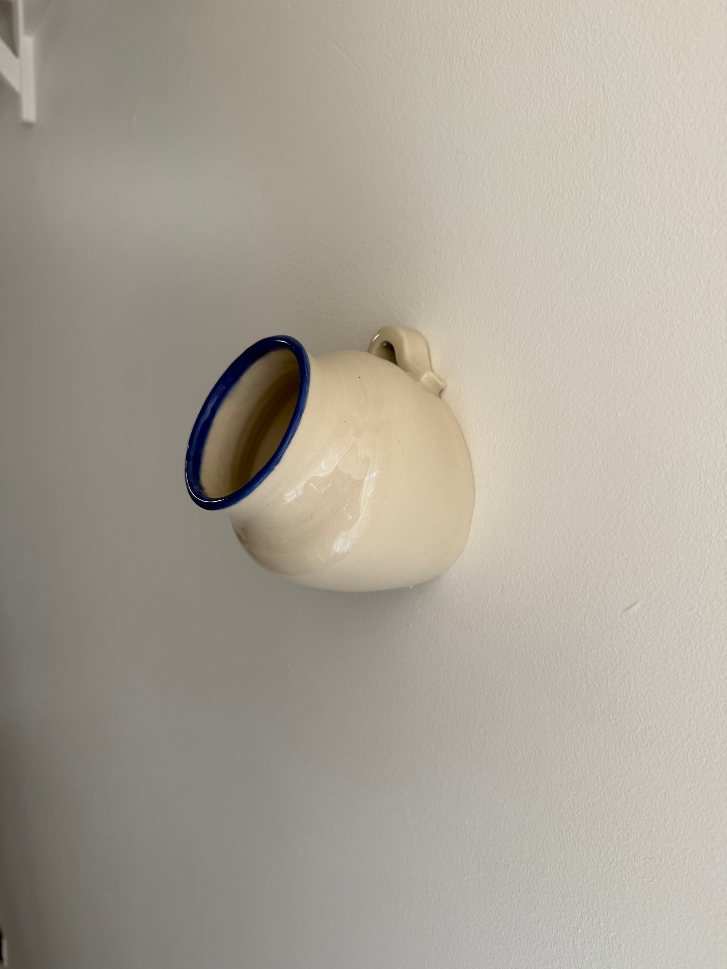 Vase no. 4 Blue and Cream- Wall Hanging