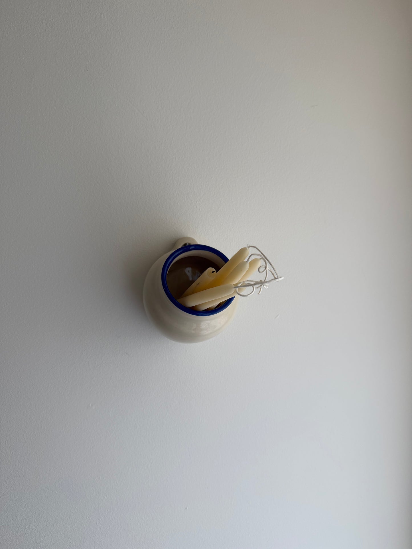 Vase no. 4 Blue and Cream- Wall Hanging