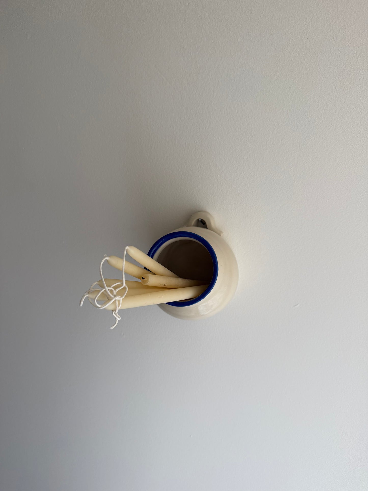 Vase no. 4 Blue and Cream- Wall Hanging