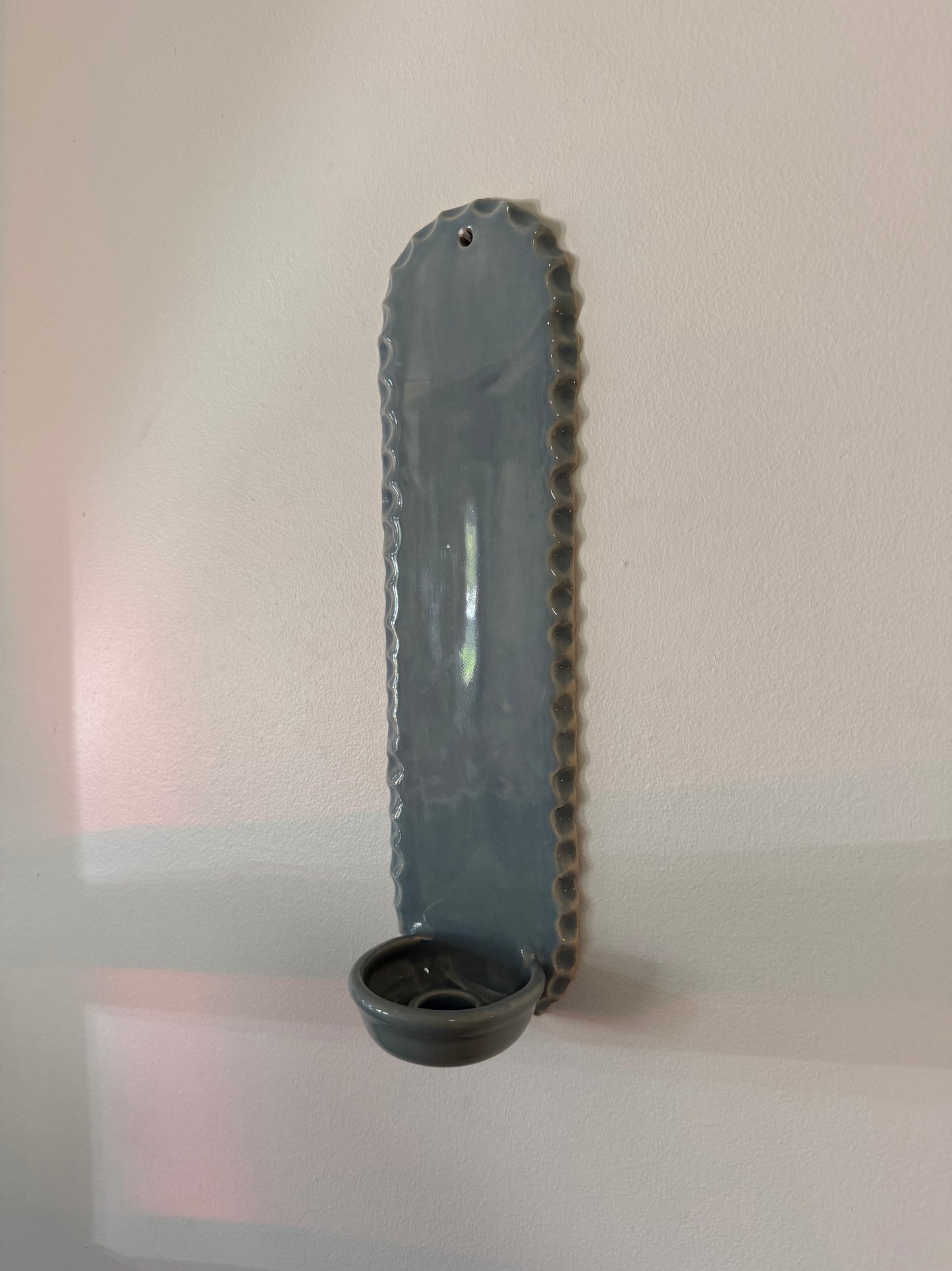 Carved Baby Blue Sconce