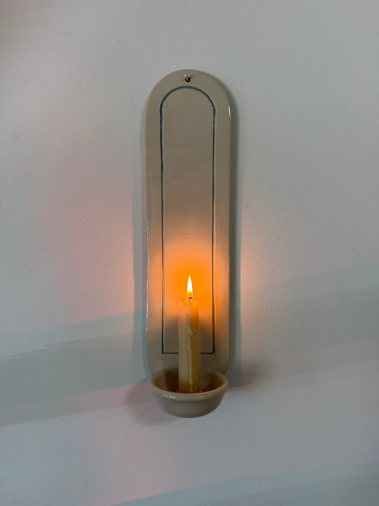 Cream and Baby Blue Sconce