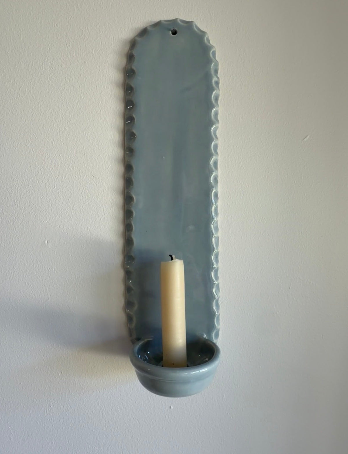 Carved Baby Blue Sconce