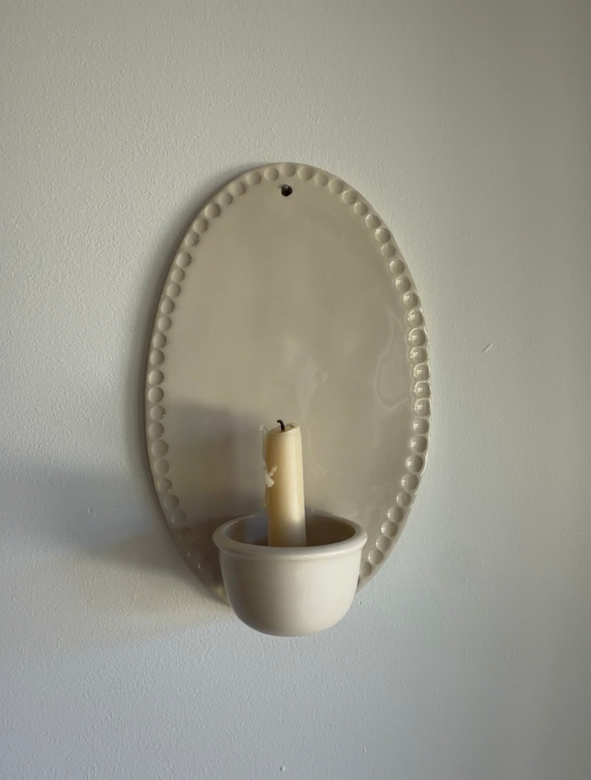 Cream Oval Candle Sconce
