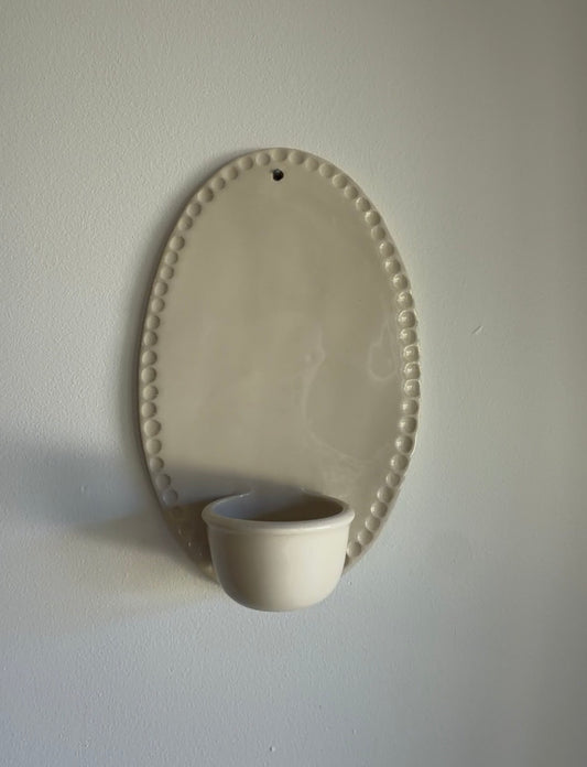 Cream Oval Candle Sconce