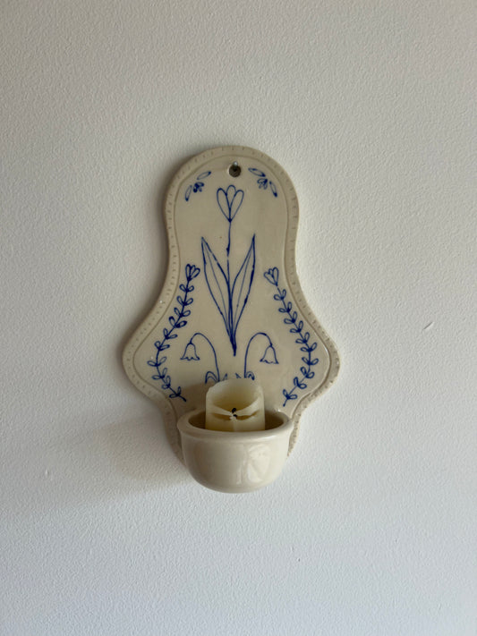 Folk Tea Light Candle Curved Sconce