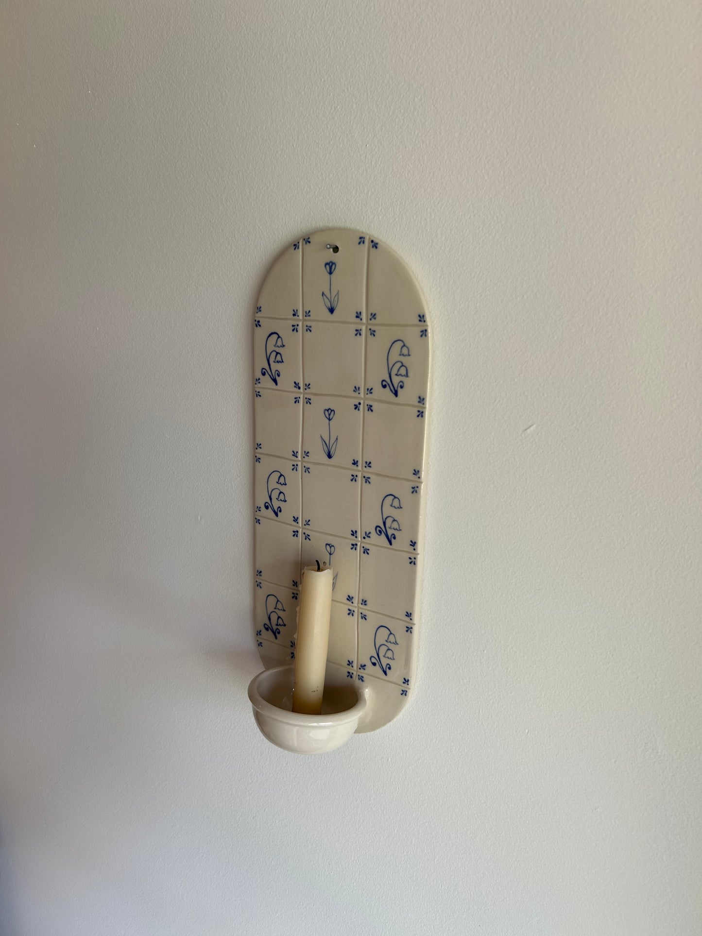 Delft Candle Sconce