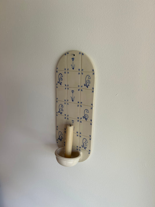Delft Candle Sconce