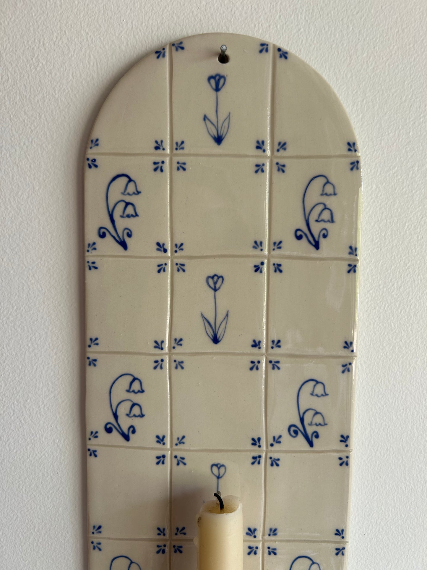 Delft Candle Sconce