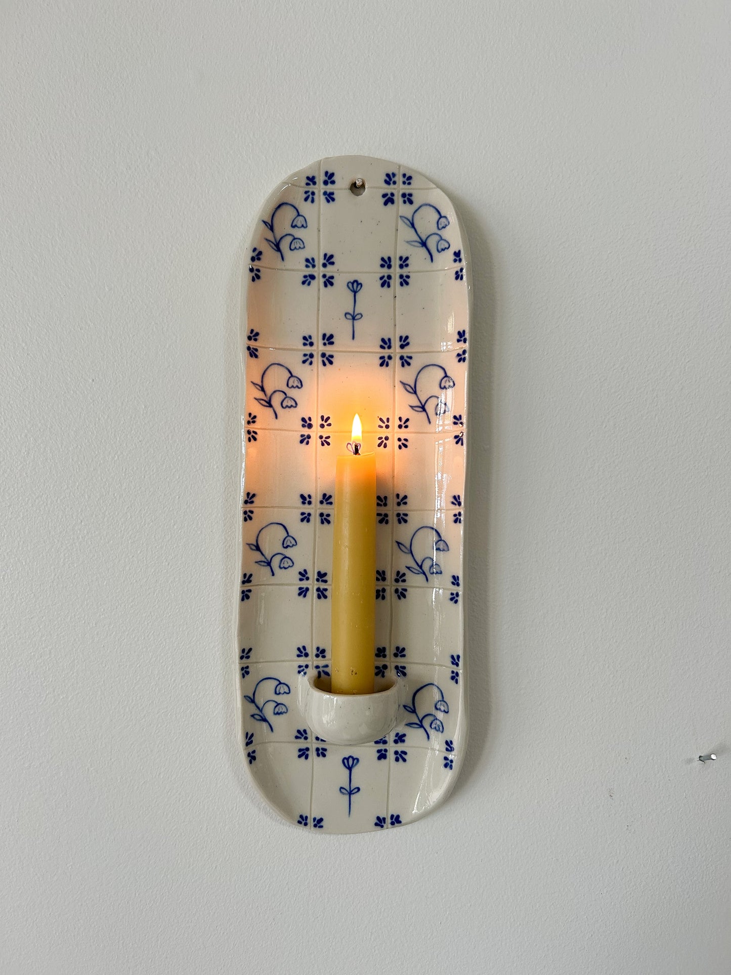 Delft Candle Sconce