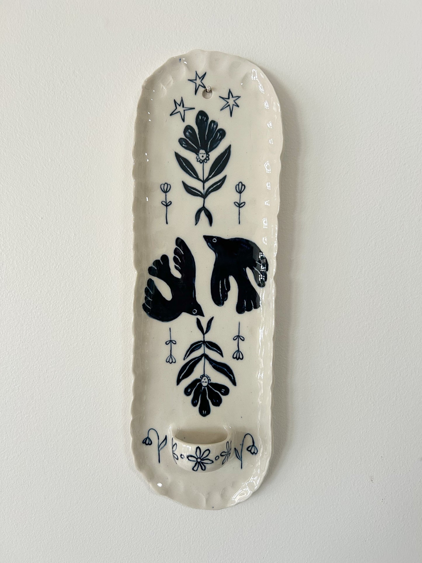 Blue Bird Candle Sconce