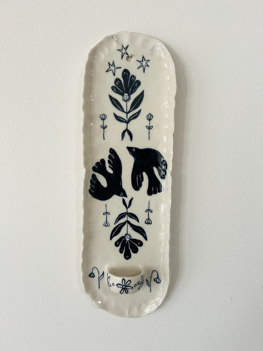 Blue Bird Candle Sconce